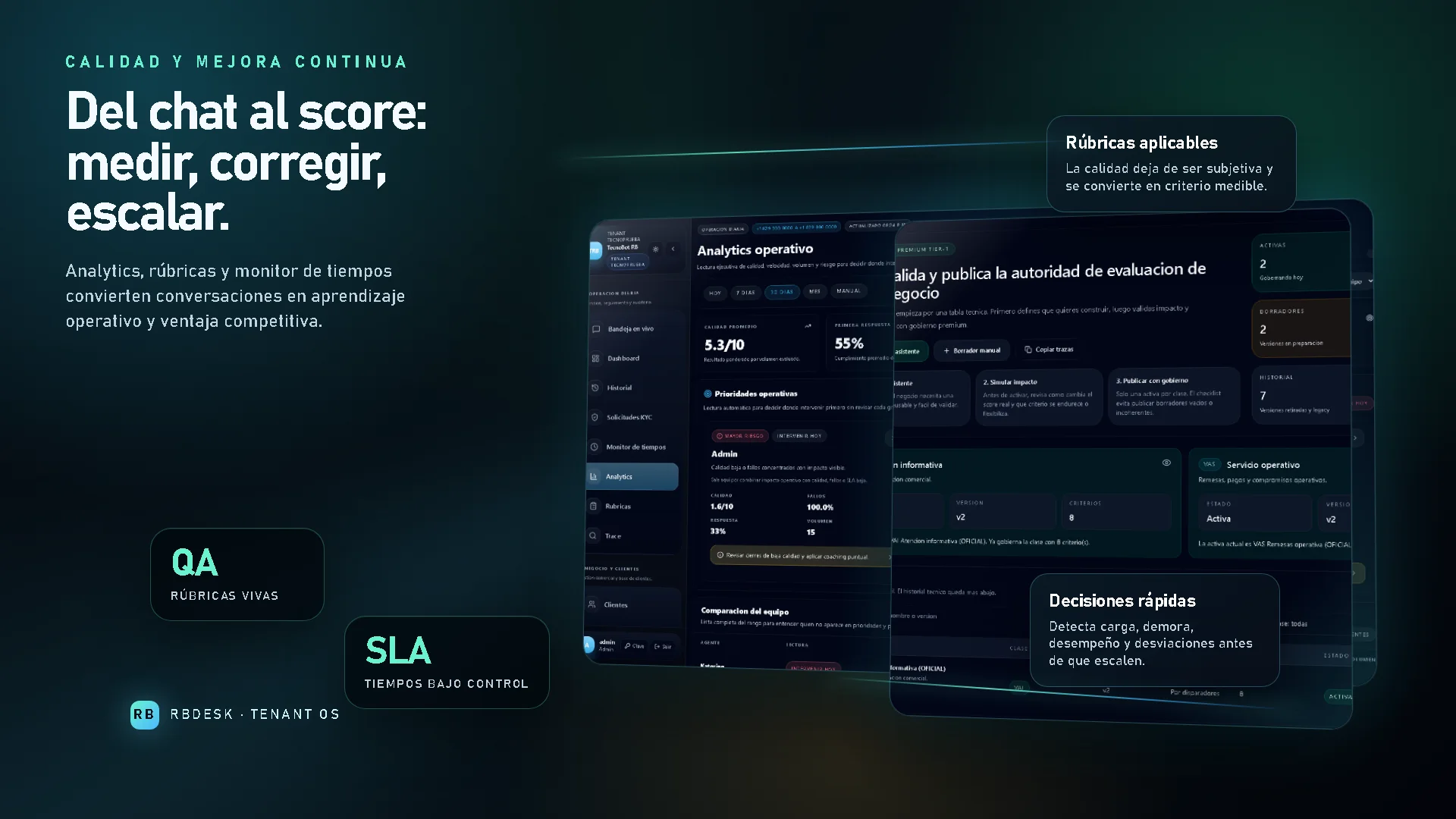 Analytics y calidad RBDesk